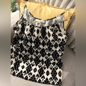 LOFT BoHo Aztec pleated front tank top size M